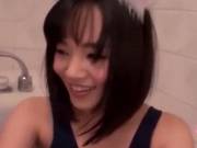 Brunette Asian Lass Is Sucking On The Fat Rod 