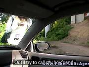 Blonde Europeam Amateur Sucks Off Cabbie