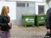 Big Titty Blonde On Her Knees Sucking Dick In Public