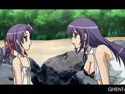 Two Hentai Sweeties Suck And Ride Hard Dick In A Beach 3some