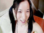 Dark Haired Asian Cutie Likes Blowjob