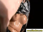 Classy Slut Gets Bukkake In Gloryhole While Playing With Her Pus