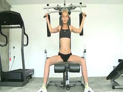 Sports Sexy Blonde Angry At The Gym