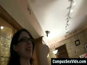Coed Gives Bj While Wife Watches