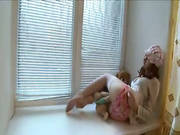 Hot Babe Fingering On Window Sill -2