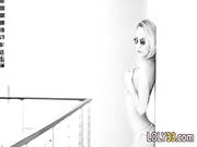Blonde Supermodel Dildoing On A Terrace