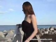 Homemade College Exgf Flashing Outdoors Amateur Big Naturals Bus