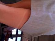 Short Gray Skirt On The Bus