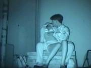 Japanese Nightvision Couples At It On A Bench