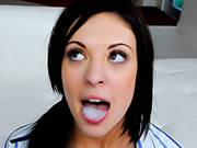 Cum On Her Pink Tongue