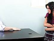 Petite Teen Sucking And Riding The School Principals Cock