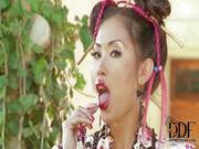 Beautiful Geisha Danika Flashes Her Boobs Outdoors