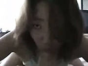 Short Haired Nasty Asian Rides A Dick And Rubs Her Hairy Pussy With Joy