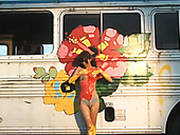 Japanese Cutie Rika Sato Paints A Bus Wearing Nothing But Sexy Lingerie