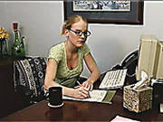 Adorable Young Office Assistant Masturbating At The Desk