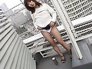 Riho Mishima Looks Around Andthen Flashes Her Tits