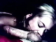 Whorish Light Haired Chick Sucks A Dick For Cum In Some Dirty Dark Place