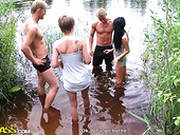 Drunk Russian College Folks Party At The Beach