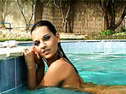 Gorgeous And Zealous Chick With Nice Boobs Masturbates Right In The Pool