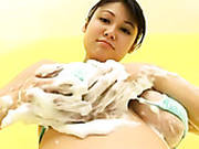 Aphrodisiac All Gravure Model Hikari Asahi Soaps Her Tempting Body In A Small Pool