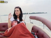 Buxom Seductive And Hot Brunette Gets Cunnilingus On The Yacht