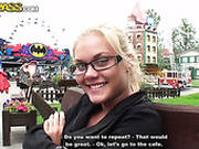Dirty-minded Blond Wanker Rubs Her Clit In The Cafe
