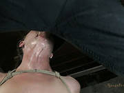 Horny Ugly Dude Drills The Twat Of Tied Up Sarah Shevon With A Dildo