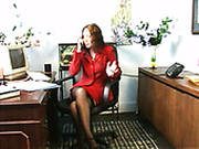 Sexy Office Manager Finger Fucks Herself At Office