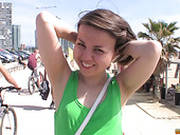 Cute Russian Teen Exposes Her  Tit Outdoors