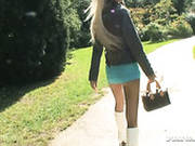 Blode Babe Boroka Balls Spreads Her Legs In The Carriage