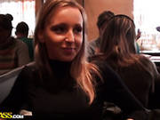 Adorable Blonde Babe Meet A Guy In A Cafe And Fucks Him In A Toilet Right Away