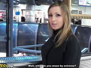 Skanky Blonde Babe Fucks A Guy In A Store