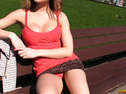 Russian Slut Flashes Her Boobs At The Street