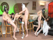 Masked Dudes Fucking Two Sultry Bitches
