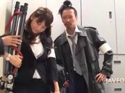 Teasing Asian Rubs A Bulging Dick In The Office