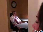 Teen Giving A Foot Job To A Horny Man