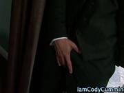 Muscley Tuxedo Hunk Jerks Off