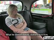 Blonde Amateur Slut Loves A Facial Jizz Shower From Her Taxi Driver