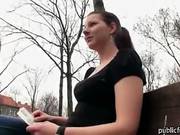 Iveta Sitting On A Bench Paid For Sex With This Pervert Stranger