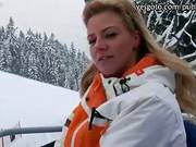 Sexy Eurobabe Nathaly Teges Picked Up On The Ski Hills And Pounded