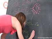 Skinny Schoolgirls Masturbates At School