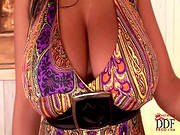 Blondfolded Dude Sucks Huge Knockers