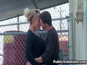 Sexy Blonde Gives Outdoor Oral