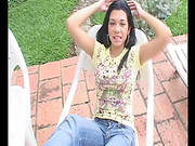 Slender Latina Treats Her Passion By Fingers