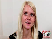 Blonde Samantha D With Milky Skin Shows Pussy