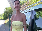 Skinny Brunette Is Having Fuck Outdoors