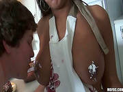 Young Teen With Big Tits Gives Oral