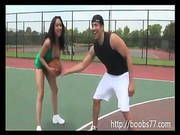 Cute Latina Tits Out On Basketball Court