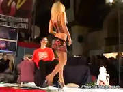 Ugly Guy Gets Beauty Stripper Teasing On The Stage