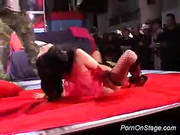 Stripper Dildoing Her Pussy Doing It On The Stage Hard